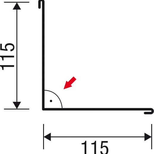 Binnenhoek | 11,5 cm x 11,5 cm x 2,00 m | Staal 0,50 mm | 80 µm Shimoco | 9005 - Gitzwart #4