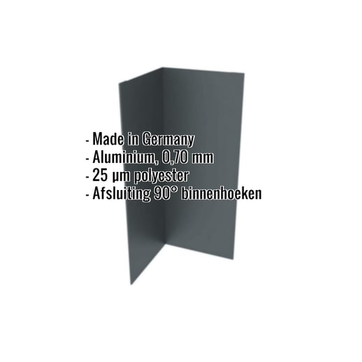 Binnenhoek | 15 cm x 15 cm x 2,00 m | Aluminium 0,70 mm | 25 µm Polyester | 7016 - Antracietgrijs #2