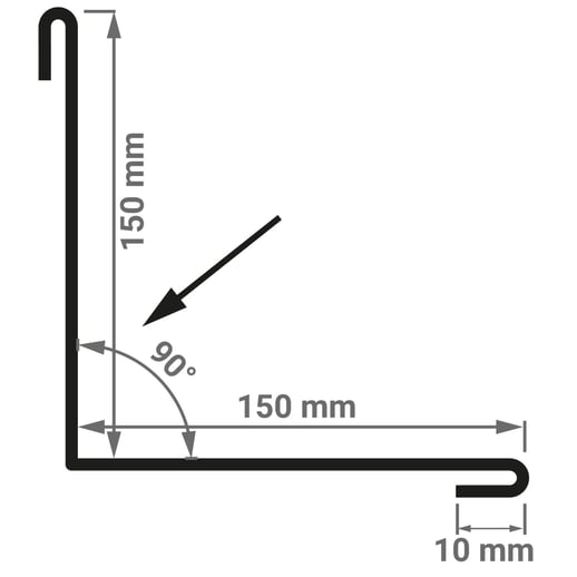 Binnenhoek | 15 cm x 15 cm x 2,00 m | Staal 0,50 mm | 50 µm PURLAK® | 7016 - Antracietgrijs #4