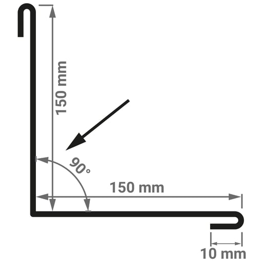 Binnenhoek | 15 cm x 15 cm x 2,00 m | Staal 0,75 mm | 25 µm Polyester | 1015 - Licht ivoorkleurig #4