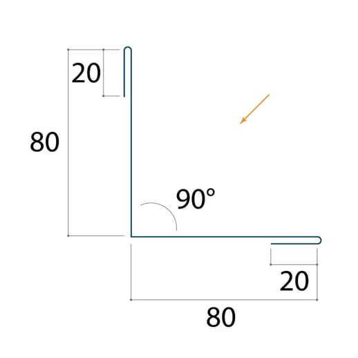 Binnenhoek | 80 x 80 x 3000 mm | Staal 0,50 mm | 25 µm Polyester | 9002 - Grijswit #4