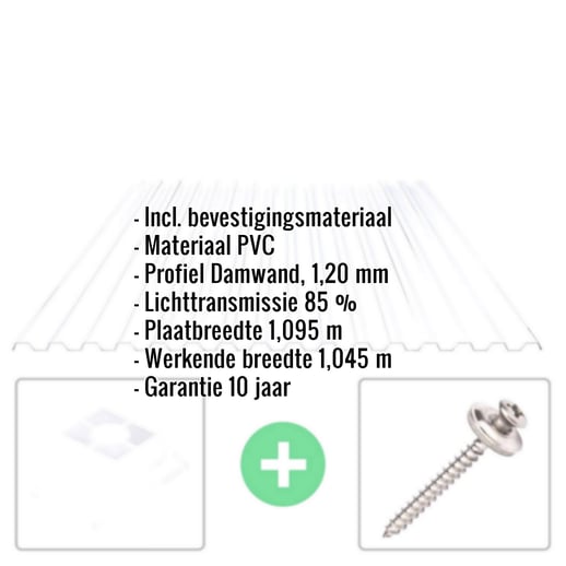 BIO LINE damwandplaat | 70/18 | Voordeelpakket | 1,20 mm | Helder | Breedte 8,41 m | Lengte 2,00 m #2