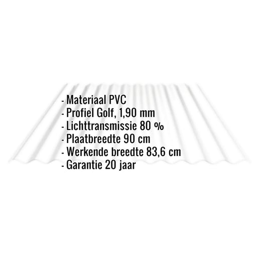 BIO LINE golfplaat | 76/18 | 1,90 mm | Helder | Frost-Structuur | 4,50 m #2