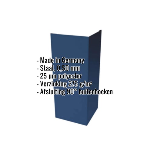 Buitenhoek | 10 cm x 10 cm x 2,00 m | Staal 0,50 mm | 25 µm Polyester | 5010 - Gentiaanblauw #2