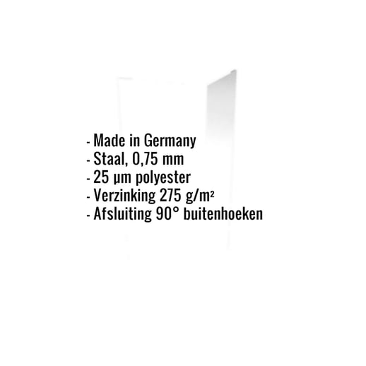 Buitenhoek | 10 cm x 10 cm x 2,00 m | Staal 0,75 mm | 25 µm Polyester | 9010 - Zuiverwit #2