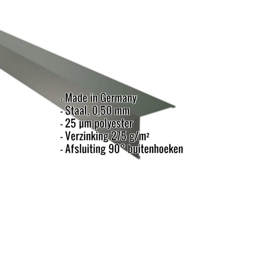 Buitenhoek | 11,5 x 11,5 cm | Staal 0,50 mm | 25 µm Polyester | 6020 - Chroomoxydegroen #2