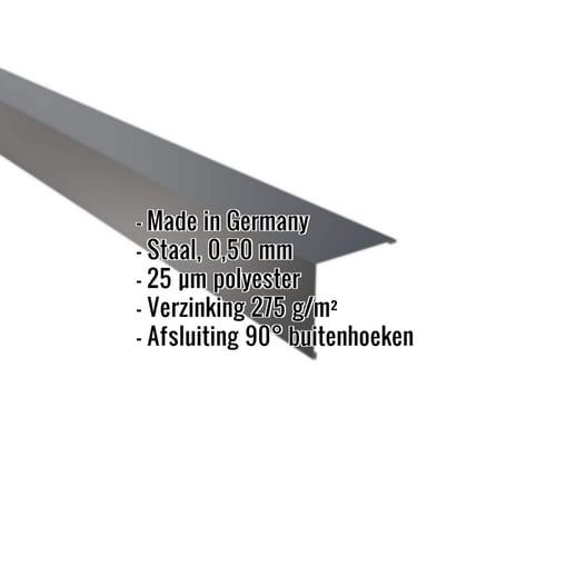 Buitenhoek | 11,5 x 11,5 cm | Staal 0,50 mm | 25 µm Polyester | 7016 - Antracietgrijs #2