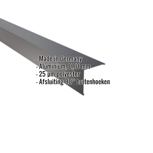 Buitenhoek | 11,5 x 11,5 cm | Aluminium 0,70 mm | 25 µm Polyester | 7016 - Antracietgrijs #2