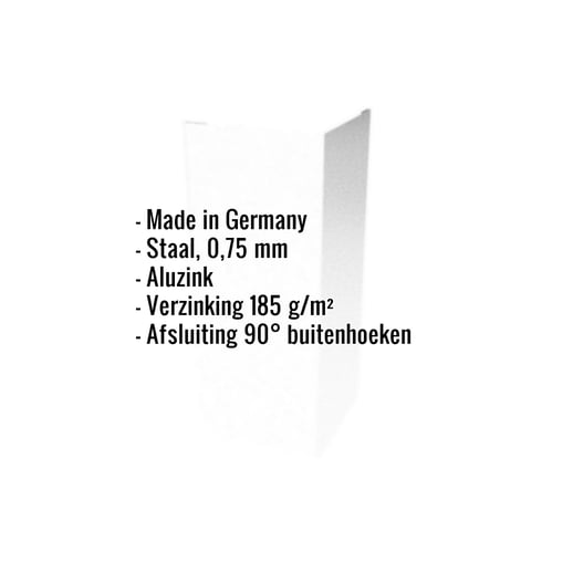 Buitenhoek | 15 cm x 15 cm x 2,00 m | Staal 0,75 mm | Aluzink #2