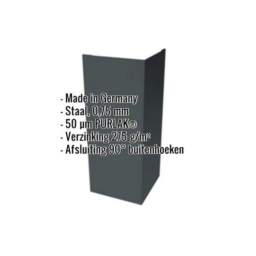 Buitenhoek | 15 cm x 15 cm x 2,00 m | Staal 0,75 mm | 50 µm PURLAK® | 7016 - Antracietgrijs #2