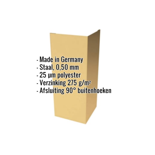 Buitenhoek | 15 cm x 15 cm x 2,00 m | Staal 0,50 mm | 25 µm Polyester | 1002 - Zandgeel #2