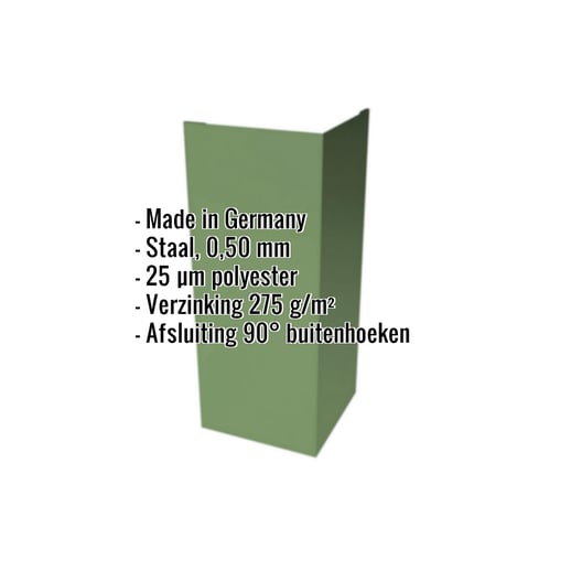 Buitenhoek | 15 cm x 15 cm x 2,00 m | Staal 0,50 mm | 25 µm Polyester | 6011 - Resedagroen #2