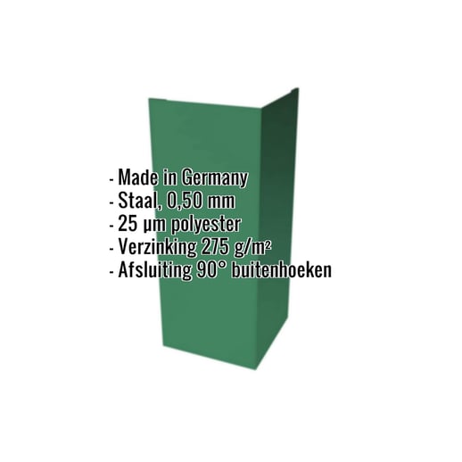 Buitenhoek | 15 cm x 15 cm x 2,00 m | Staal 0,50 mm | 25 µm Polyester | 6029 - Mintgroen #2