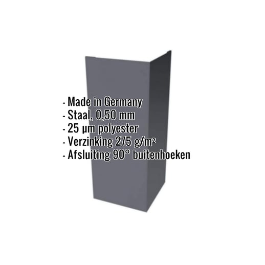 Buitenhoek | 15 cm x 15 cm x 2,00 m | Staal 0,50 mm | 25 µm Polyester | 7024 - Grafietgrijs #2