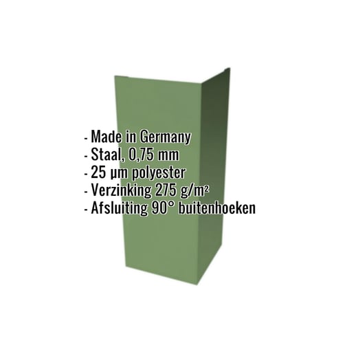 Buitenhoek | 15 cm x 15 cm x 2,00 m | Staal 0,75 mm | 25 µm Polyester | 6011 - Resedagroen #2
