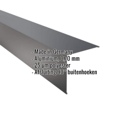 Buitenhoek | 19,5 x 19,5 cm | Aluminium 0,70 mm | 25 µm Polyester | 7016 - Antracietgrijs #2