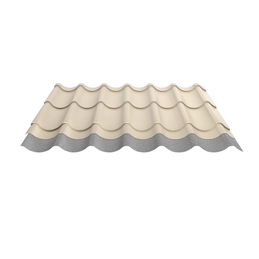 Dakpanplaat 2/1060 | Anti-Drup 1000 g/m² | Staal 0,50 mm | 25 µm Polyester | 1015 - Licht ivoorkleurig #6