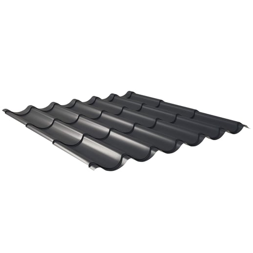 Dakpanplaat 2/1060 | Anti-Drup 1000 g/m² | Staal 0,50 mm | 60 µm Puramid | 7016 - Antracietgrijs #1