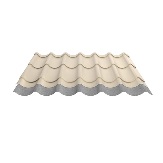 Dakpanplaat 2/1060 | Anti-Drup 700 g/m² | Staal 0,50 mm | 25 µm Polyester | 1015 - Licht ivoorkleurig #6
