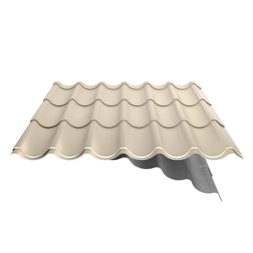 Dakpanplaat 2/1060 | Anti-Drup 700 g/m² | Staal 0,50 mm | 25 µm Polyester | 1015 - Licht ivoorkleurig #7