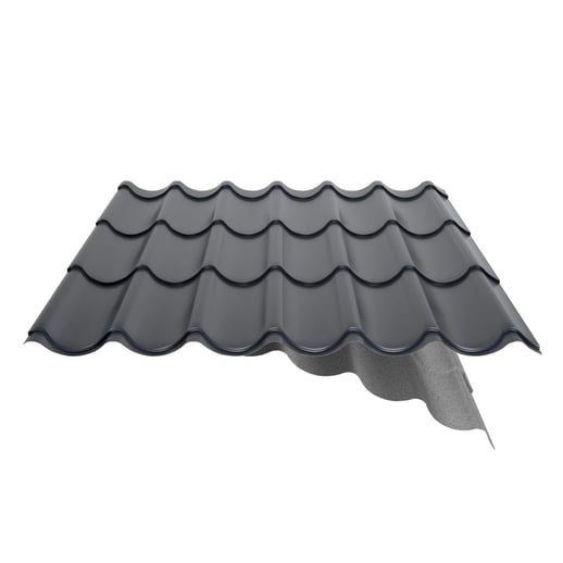 Dakpanplaat 2/1060 | Anti-Drup 700 g/m² | Staal 0,50 mm | 80 µm Shimoco | 7016 - Antracietgrijs #11
