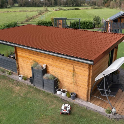 Dakpanplaat 2/1060 | Restpartij | Staal 0,40 mm | 25 µm Polyester | 8004 - Koperbruin #8