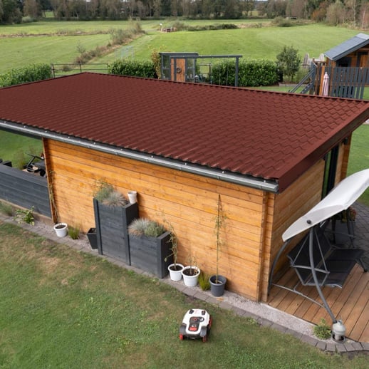 Dakpanplaat 2/1060 | Staal 0,50 mm | 25 µm Polyester | 8012 - Roodbruin #8