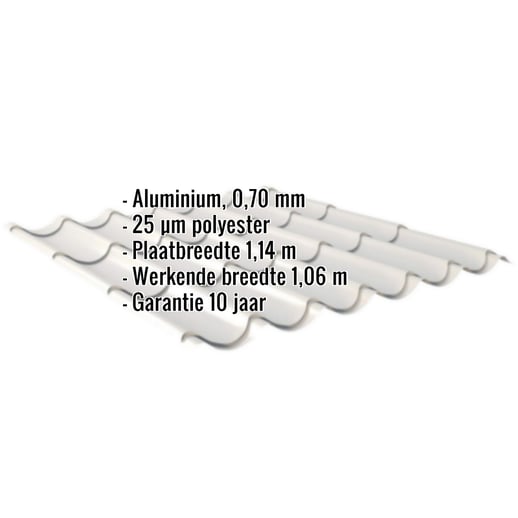Dakpanplaat 2/1060 | Aluminium 0,70 mm | 25 µm Polyester | 9006 - Zilver-Metallic #2