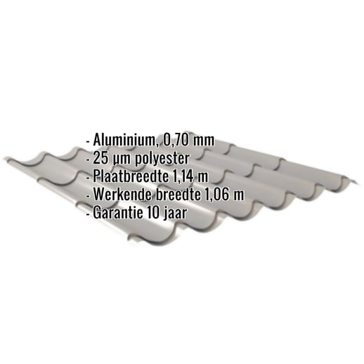 Dakpanplaat 2/1060 | Aluminium 0,70 mm | 25 µm Polyester | 9007 - Grijs aluminiumkleurig #2