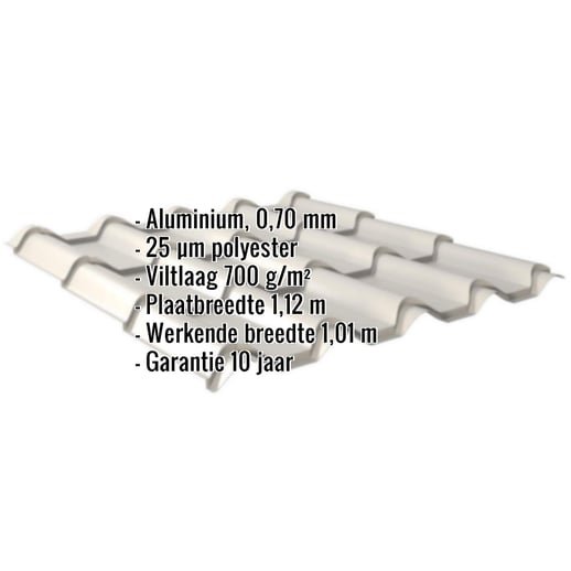 Dakpanplaat EUROPA | Anti-Drup 700 g/m² | Aluminium 0,70 mm | 25 µm Polyester | 9006 - Zilver-Metallic #2