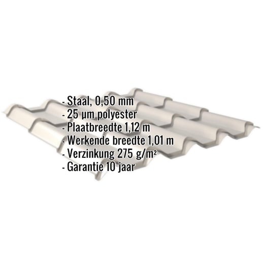 Dakpanplaat EUROPA | Staal 0,50 mm | 25 µm Polyester | 7035 - Lichtgrijs #2