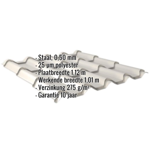 Dakpanplaat EUROPA | Staal 0,50 mm | 25 µm Polyester | 9006 - Zilver-Metallic #2