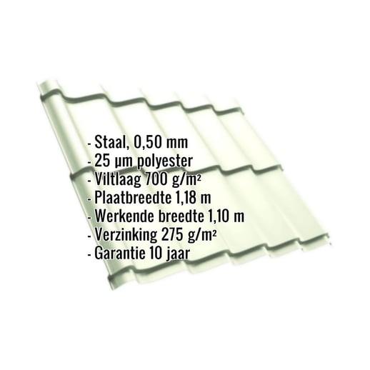 Dakpanplaat Szafir 350/15 | Anti-Drup 700 g/m² | Staal 0,50 mm | 25 µm Polyester | 9002 - Grijswit #2