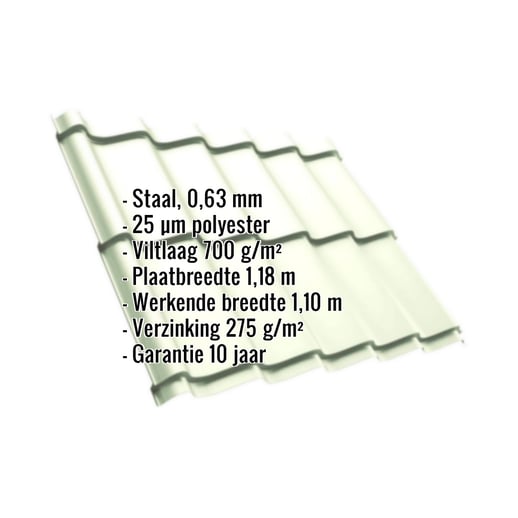 Dakpanplaat Szafir 350/15 | Anti-Drup 700 g/m² | Staal 0,63 mm | 25 µm Polyester | 9002 - Grijswit #2