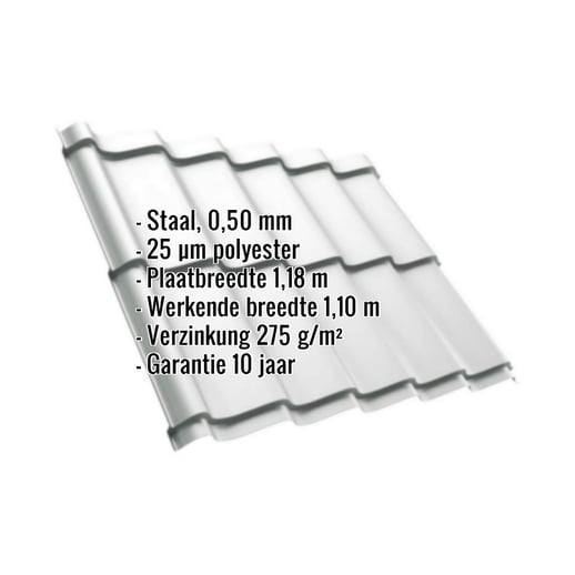 Dakpanplaat Szafir 350/15 | Staal 0,50 mm | 25 µm Polyester | 7035 - Lichtgrijs #2