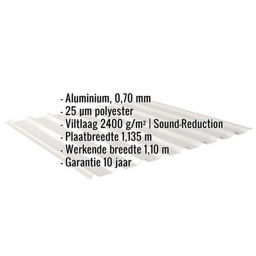 Damwandplaat 20/1100 | Dak | Anti-Drup 2400 g/m² | Aluminium 0,70 mm | 25 µm Polyester | 9006 - Zilver-Metall #2