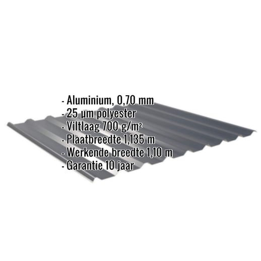 Damwandplaat 20/1100 | Dak | Anti-Drup 700 g/m² | Aluminium 0,70 mm | 25 µm Polyester | 7016 - Antracietgrijs #2