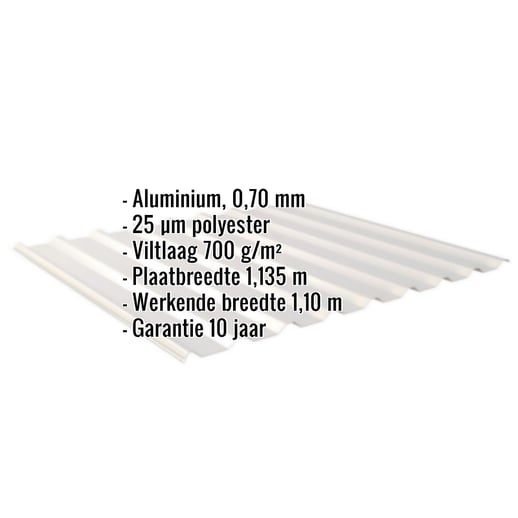 Damwandplaat 20/1100 | Dak | Anti-Drup 700 g/m² | Aluminium 0,70 mm | 25 µm Polyester | 9006 - Zilver-Metallic #2