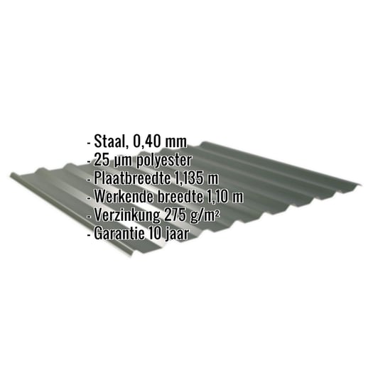 Damwandplaat 20/1100 | Dak | Restpartij | Staal 0,40 mm | 25 µm Polyester | 6020 - Chroomoxydegroen #2