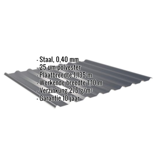 Damwandplaat 20/1100 | Dak | Restpartij | Staal 0,40 mm | 25 µm Polyester | 7016 - Antracietgrijs #2