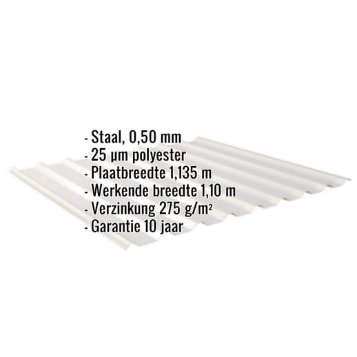 Damwandplaat 20/1100 | Dak | Staal 0,50 mm | 25 µm Polyester | 9006 - Zilver-Metallic #2