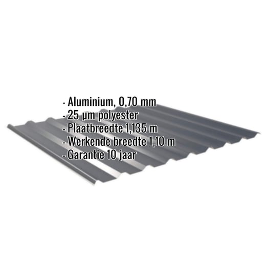 Damwandplaat 20/1100 | Dak | Aluminium 0,70 mm | 25 µm Polyester | 7016 - Antracietgrijs #2