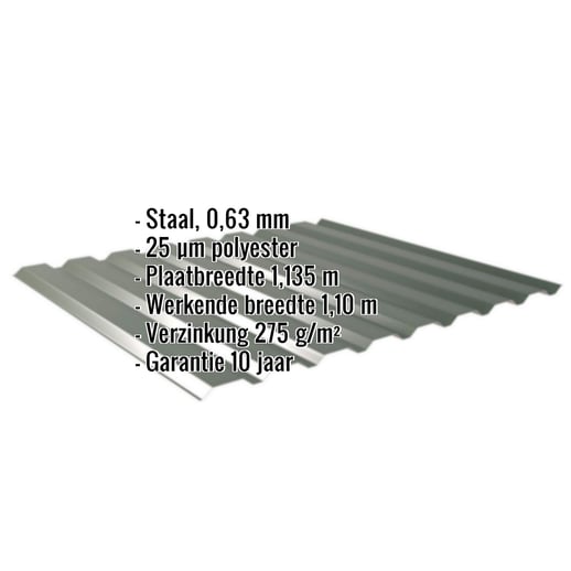 Damwandplaat 20/1100 | Gevel | Staal 0,63 mm | 25 µm Polyester | 6020 - Chroomoxydegroen #2