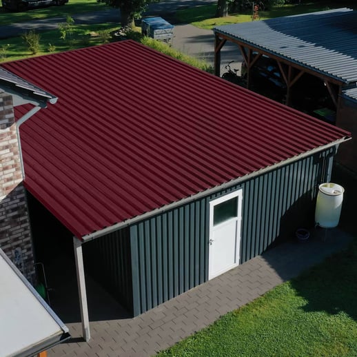 Damwandplaat 35/207 | Dak | Anti-Drup 1000 g/m² | Staal 0,50 mm | 25 µm Polyester | 3005 - Wijnrood #5