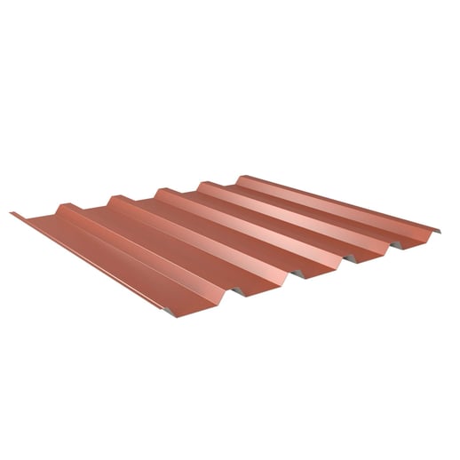 Damwandplaat 35/207 | Dak | Anti-Drup 1000 g/m² | Staal 0,50 mm | 60 µm Puramid | 8004 - Koperbruin #1