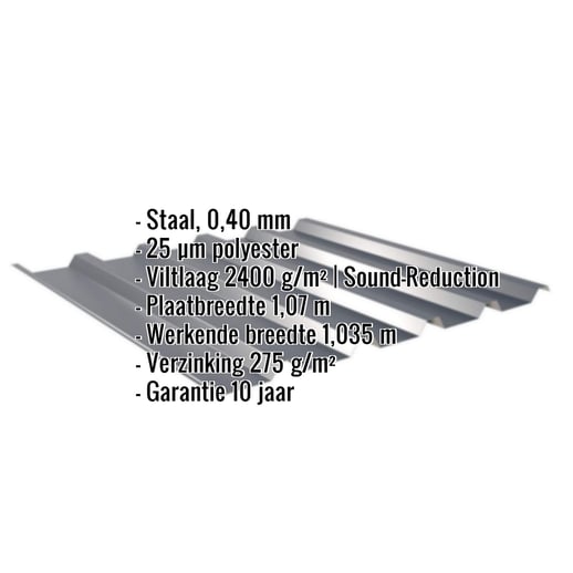 Damwandplaat 35/207 | Dak | Anti-Drup 2400 g/m² | Restpartij | Staal 0,40 mm | 25 µm Polyester | 7016 - Antracietgrijs #2