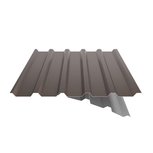 Damwandplaat 35/207 | Dak | Anti-Drup 2400 g/m² | Staal 0,75 mm | 25 µm Polyester | 8011 - Notenbruin #9