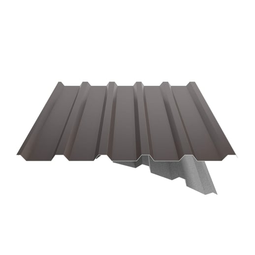 Damwandplaat 35/207 | Dak | Anti-Drup 700 g/m² | Restpartij | Staal 0,40 mm | 25 µm Polyester | 8014 - Sepiabruin #9