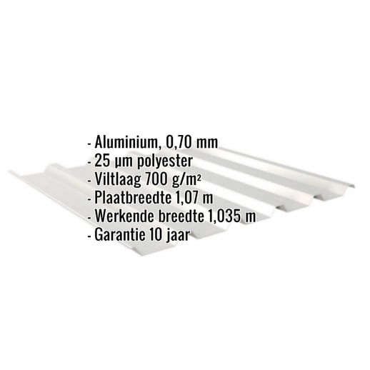 Damwandplaat 35/207 | Dak | Anti-Drup 700 g/m² | Aluminium 0,70 mm | 25 µm Polyester | 9006 - Zilver-Metallic #2