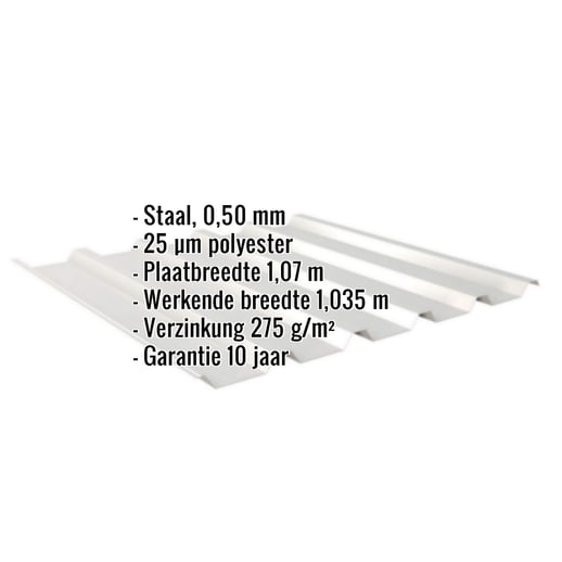 Damwandplaat 35/207 | Dak | Staal 0,50 mm | 25 µm Polyester | 9006 - Zilver-Metallic #2